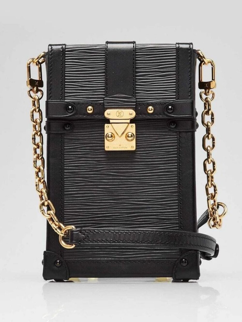 Louis Vuitton Black Epi Leather Vertical Trunk Pochette Bag